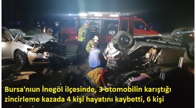 Bursa'da can pazarı! Korkunç kazada 4 kişi öldü, 6 kişi yaralandı.
