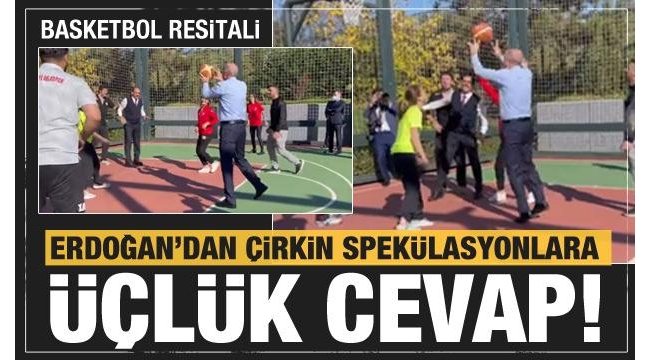 Son dakika: Başkan Erdoğan Ümraniye Millet Bahçesi'nde gençlerle basketbol oynadı 