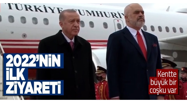 Başkan Erdoğan Arnavutluk'ta resmi törenle karşılandı 