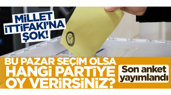 Areda ve Asal araştırma şirketi son anketini paylaştı: Bu pazar seçim olsa...