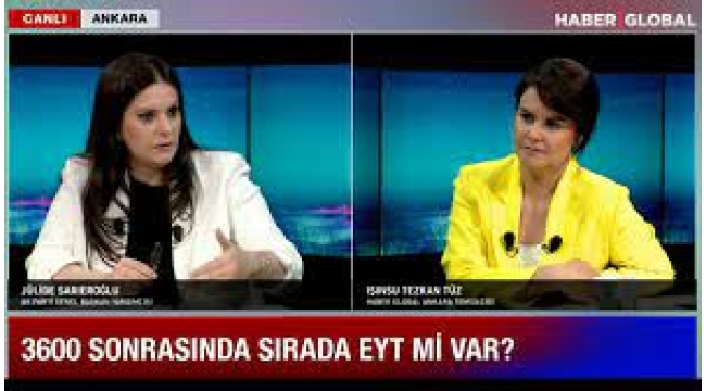 AK Parti Genel Başkan Yardımcısı Jülide Sarıeroğlu canlı yayında, Emeklilikte Yaşa Takılanlar (EYT) hakkında açıklamalarda bulundu.