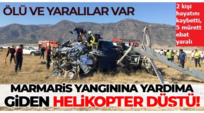 Son dakika: Marmaris'teki yangına gidiyordu! Yangın söndürme helikopteri iniş yaparken düştü 