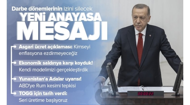 TBMM'de yeni yasama yılı bugün başladı! Başkan Erdoğan'dan önemli açıklamalar | Asgari ücret mesajı 