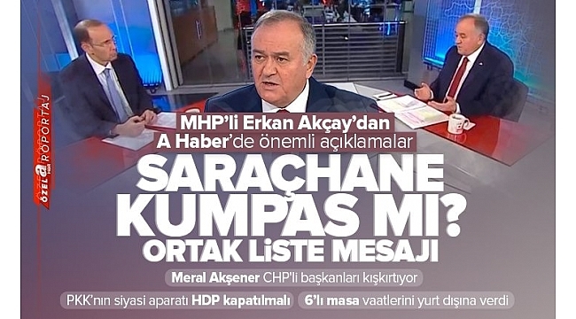 6'lı masada aday kim olacak? MHP'li Erkan Akçay A Haber'de soruları yanıtlıda 
