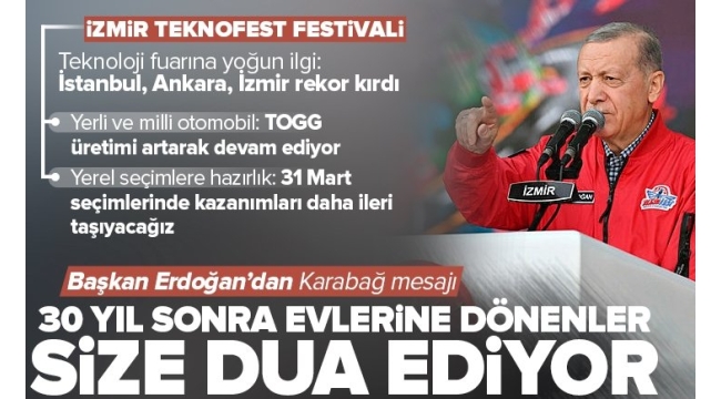 Başkan Erdoğan'dan muhalefete TEKNOFEST çağrısı: Koltuk kavgalarına mola verin buraya gelin 