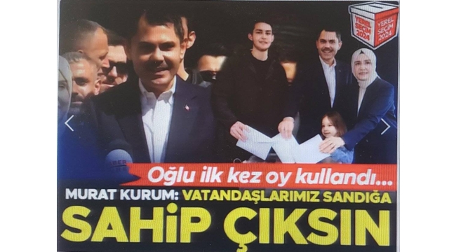 AK Parti İBB Başkan Adayı Murat Kurum oyunu kullandı: 'Vatandaşlarımız sandığa sahip çıksın' 