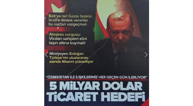 Başkan Erdoğan Özbekistan Cumhurbaşkanı Mirziyoyev ile Ortak Basın Toplantısı'nda açıklamalarda bulundu