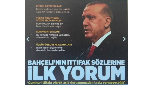 Cumhurbaşkanı Erdoğan: Cumhur İttifakı olarak asla duruşumuzdan taviz vermeyeceğiz