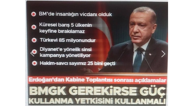 Cumhurbaşkanı Erdoğan'dan BMGK'ya İsrail çağrısı: Güç kullanma yetkini geç kalmadan kullan