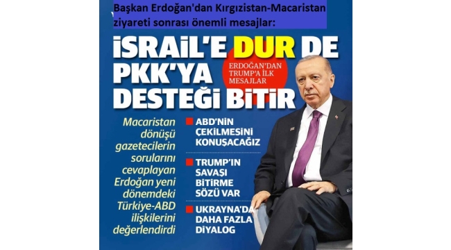 Başkan Erdoğan'dan Kırgızistan-Macaristan ziyareti sonrası önemli mesajlar: Trump'a Türkiye daveti, AB'ye tam üyelik hedefi....