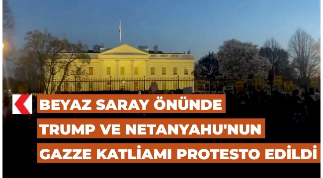 ABD'de Filistin destekçileri, Beyaz Saray'ın önünde toplanarak İsrail'in Gazze'ye yönelik saldırılarını protesto etti.