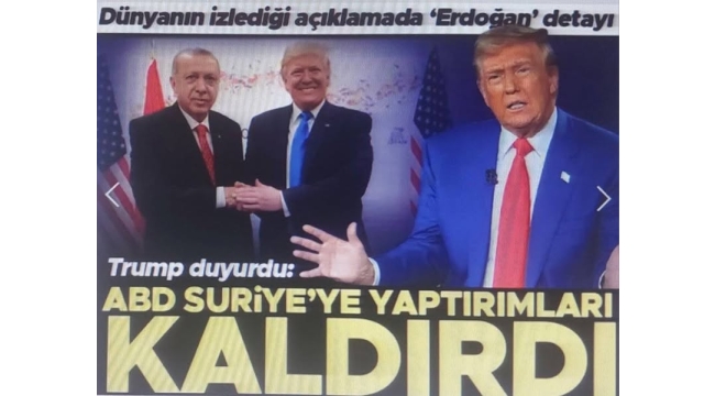 Trump yarın Şara ile görüşecek: Erdoğan ile konuştum yaptırımları kaldırdım